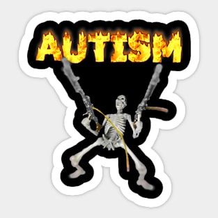 Autism Skeleton Funny Oddly Specific Dank Meme Sticker